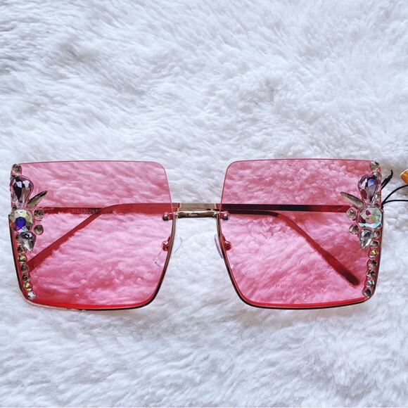 Nora Pink Square Sunglasses - Picture 1 of 13